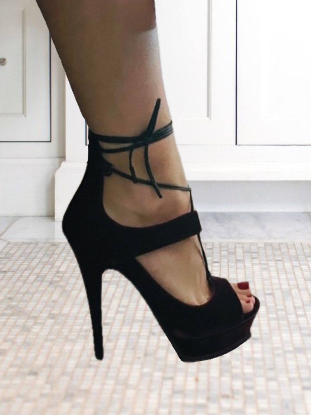 AUTHENTIC YSL BLACK SUEDE HEELS - Picture 5 of 7